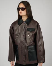 WeWoreWhat Cocoon Leather Jacket