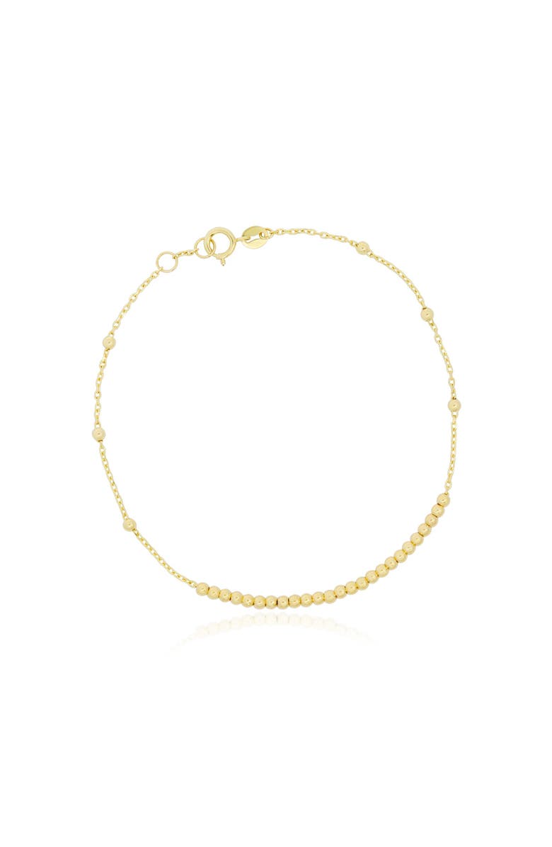 The Lovery Fine Jewelry Gold Beaded Chain Bracelet, Main, color, Yellow Gold