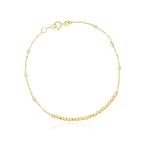 Gold Beaded Chain Bracelet