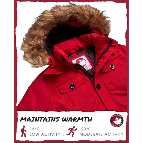 Canada Weather Gear Boys' Heavyweight Winter Ski Jacket In Red