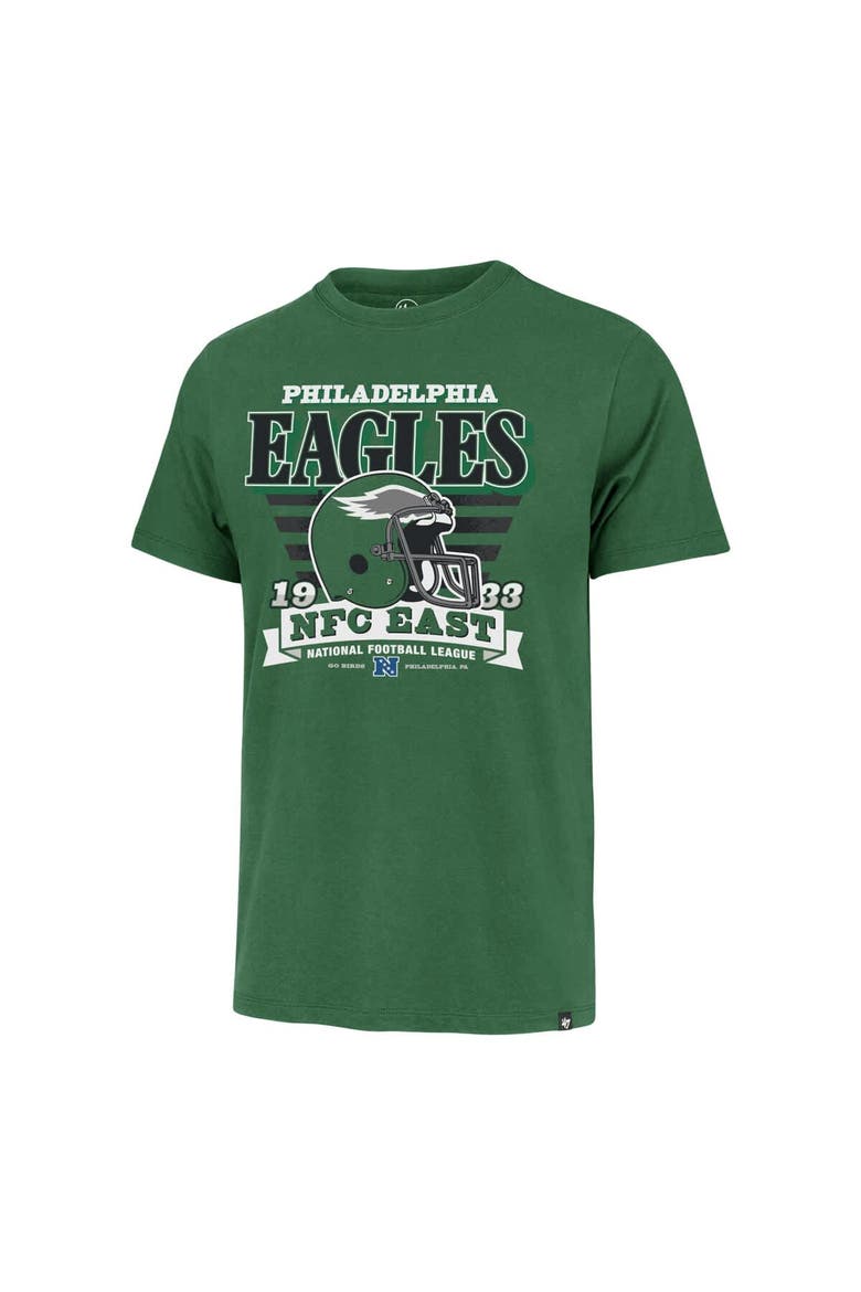 Men's '47 Kelly Green Philadelphia Eagles Stripe Splash Franklin Throwback T-Shirt, Alternate, color, Kelly Green