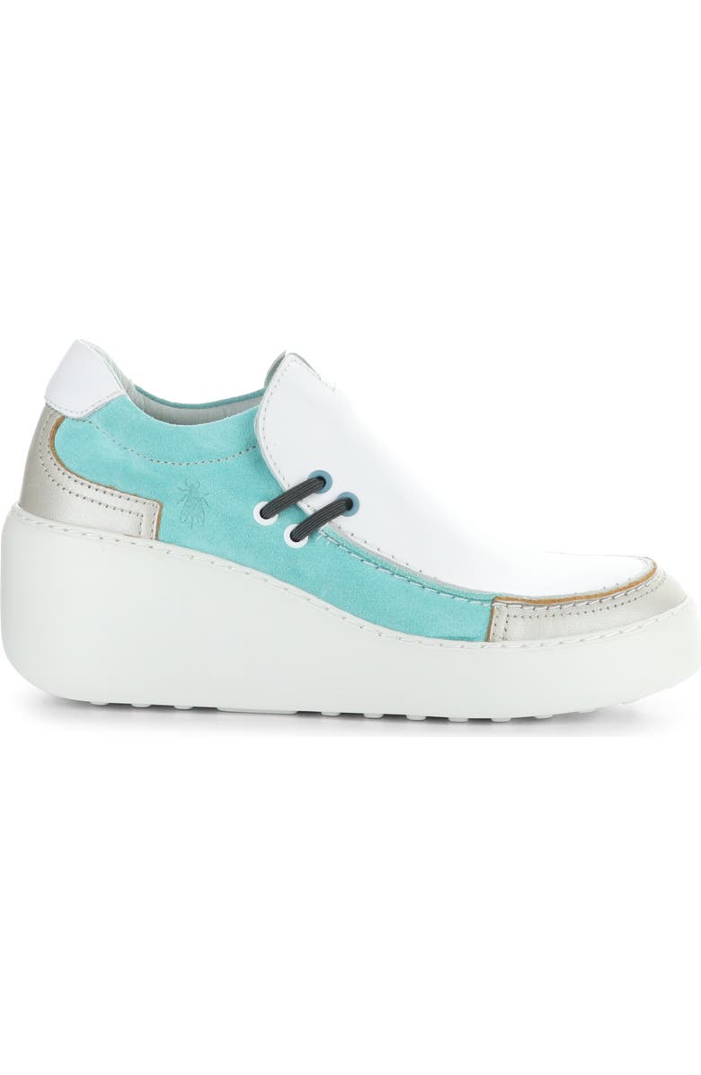 Fly London Davy Platform Wedge Sneaker, Alternate, color, Silver/White/ Mint