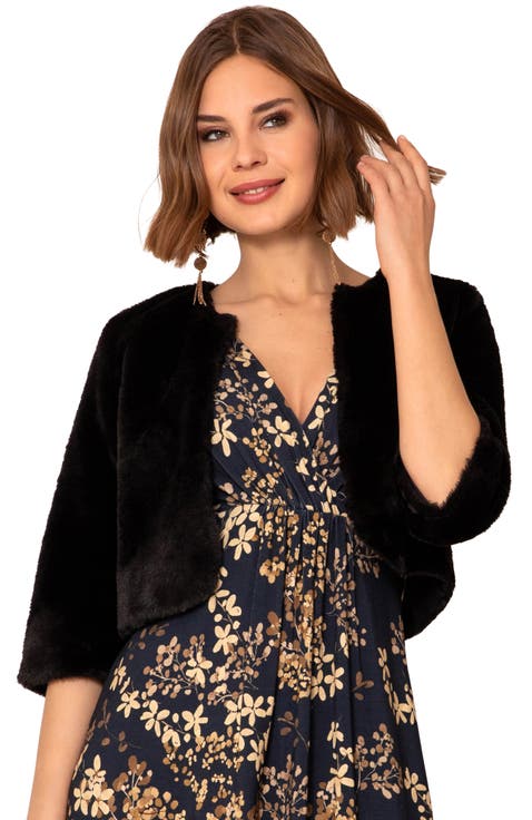 Jaclyn Faux Fur Bolero Coat