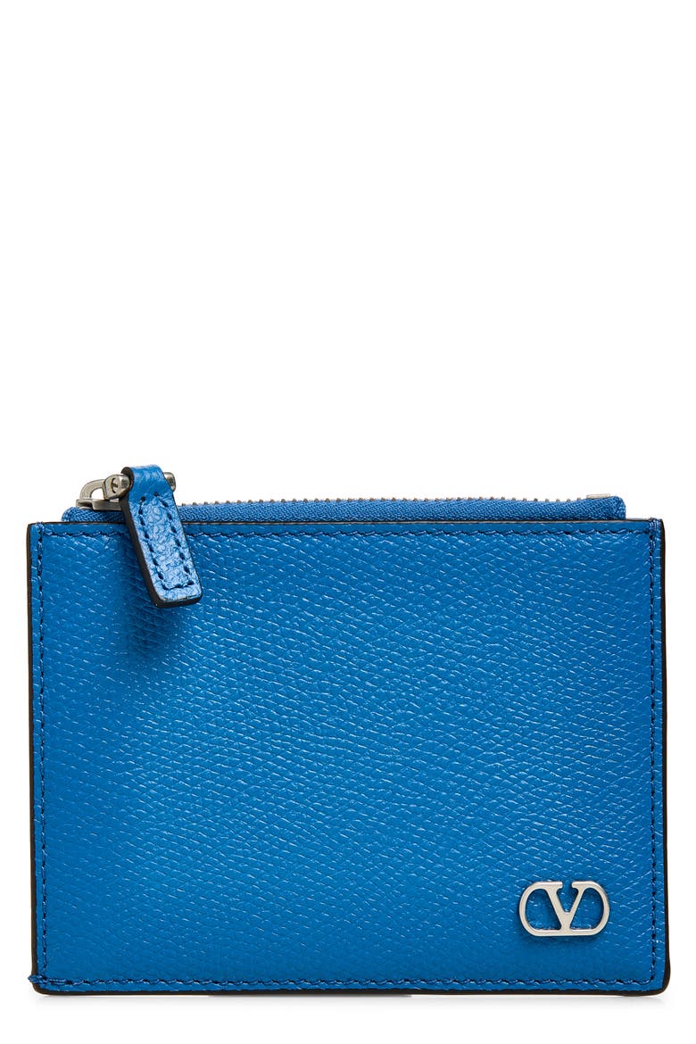 VLOGO Lambskin Leather Coin Purse & Card Case, Main, color, MARINE