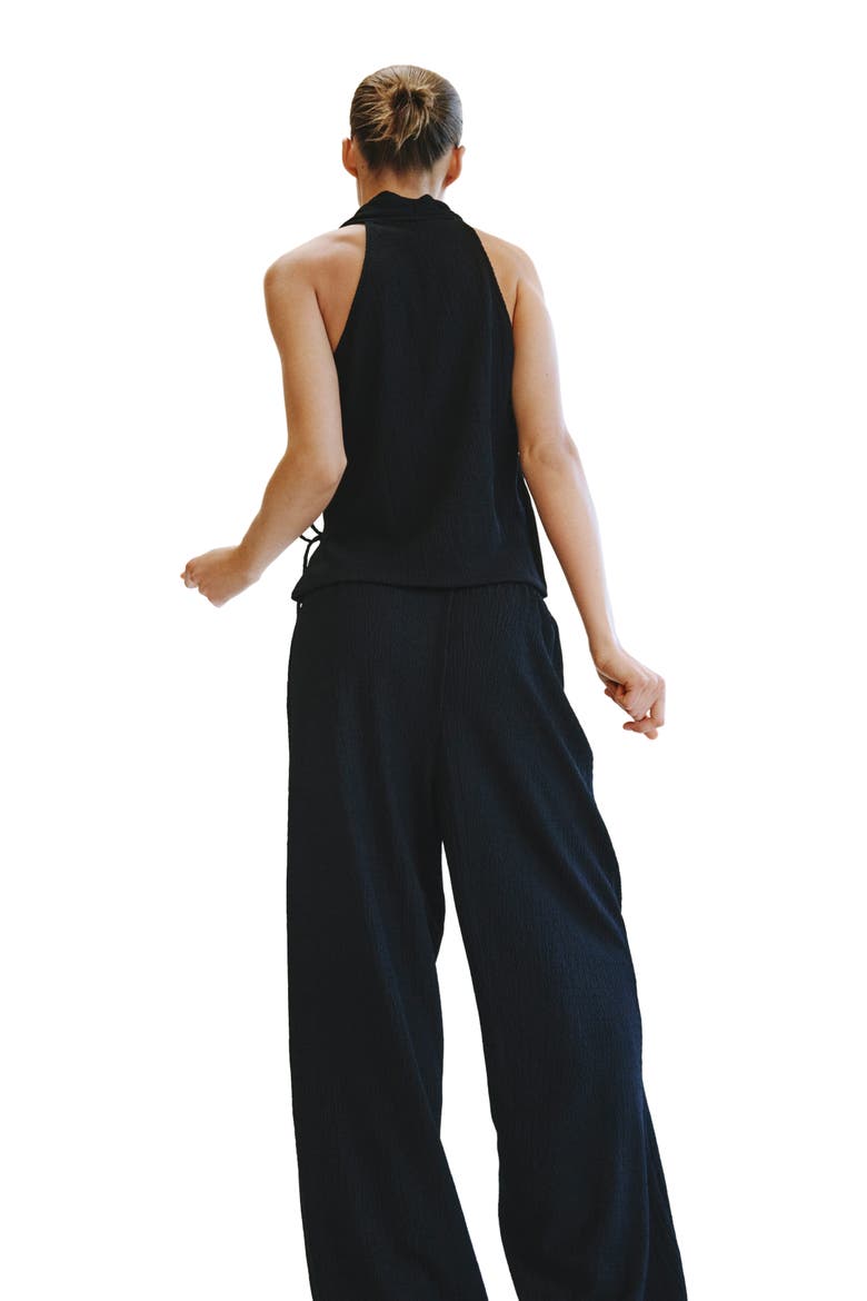 Textured Drawstring Pants, Alternate, color, Black