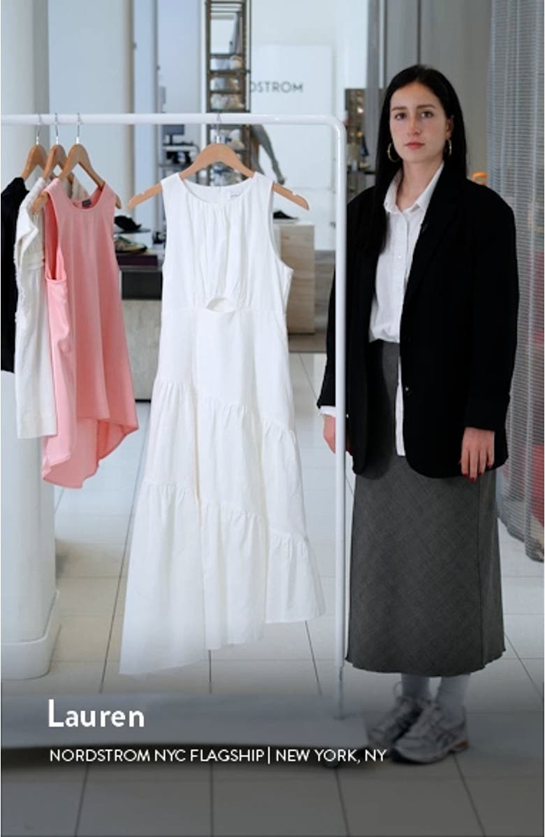 Briana Cutout Cotton & Linen Midi Dress, sales video thumbnail