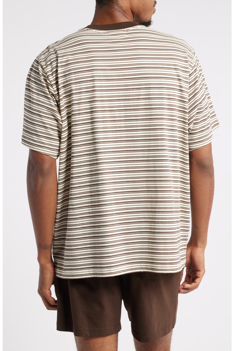 Wordmark Stripe Cotton T-Shirt, Alternate, color, BROWN