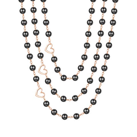 Heiress Black Hematite 3-Layer Necklace
