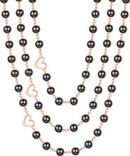 Rejected Hearts Club Heiress Black Hematite 3-Layer Necklace