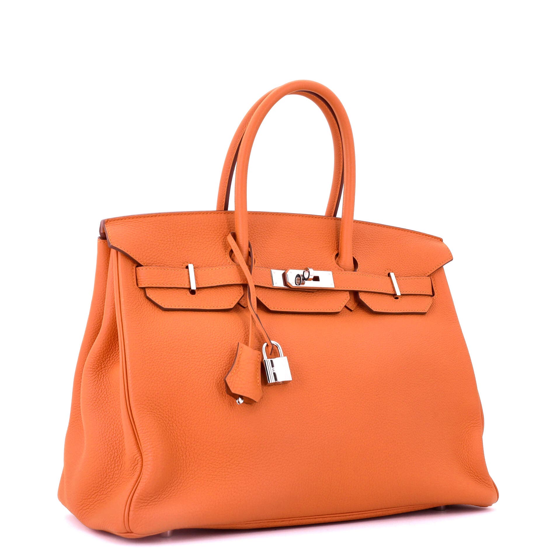 Pre-Owned Hermes Birkin Handbag Orange Togo with Palladium Hardware 35, Alternate, color, 