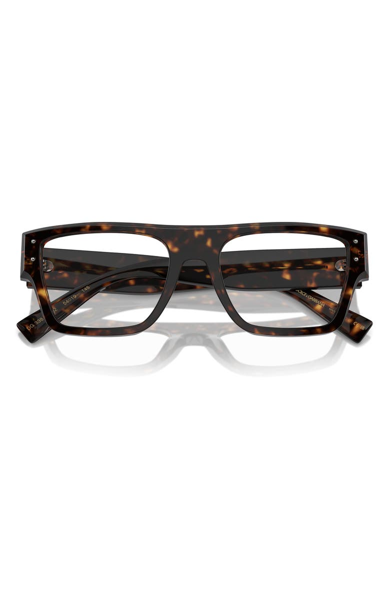 Dolce&Gabbana 52mm Square Optical Glasses, Alternate, color, Havana