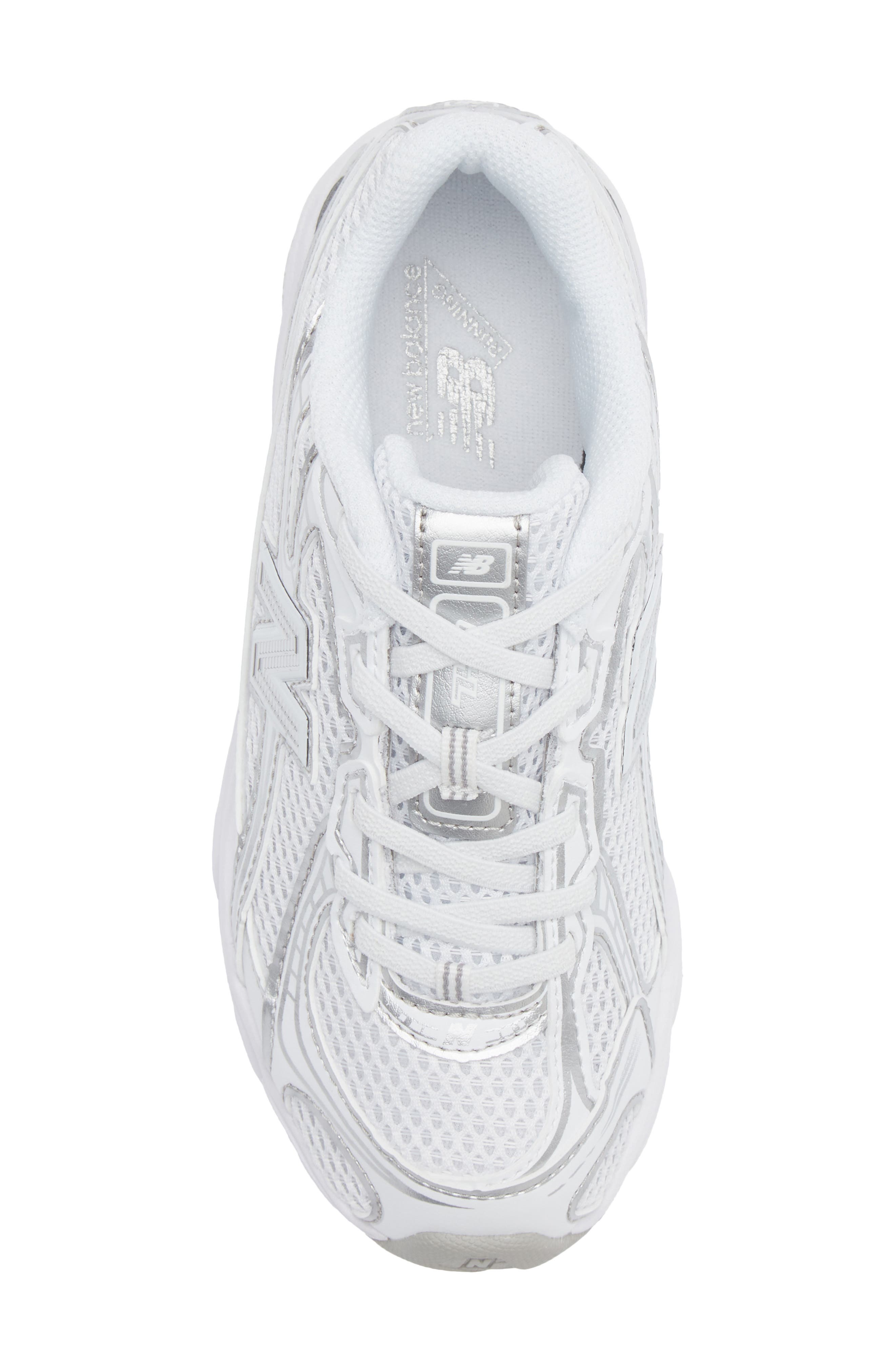 Kids' 740 Sneaker, Alternate, color, WHITE/ SILVER METALLIC