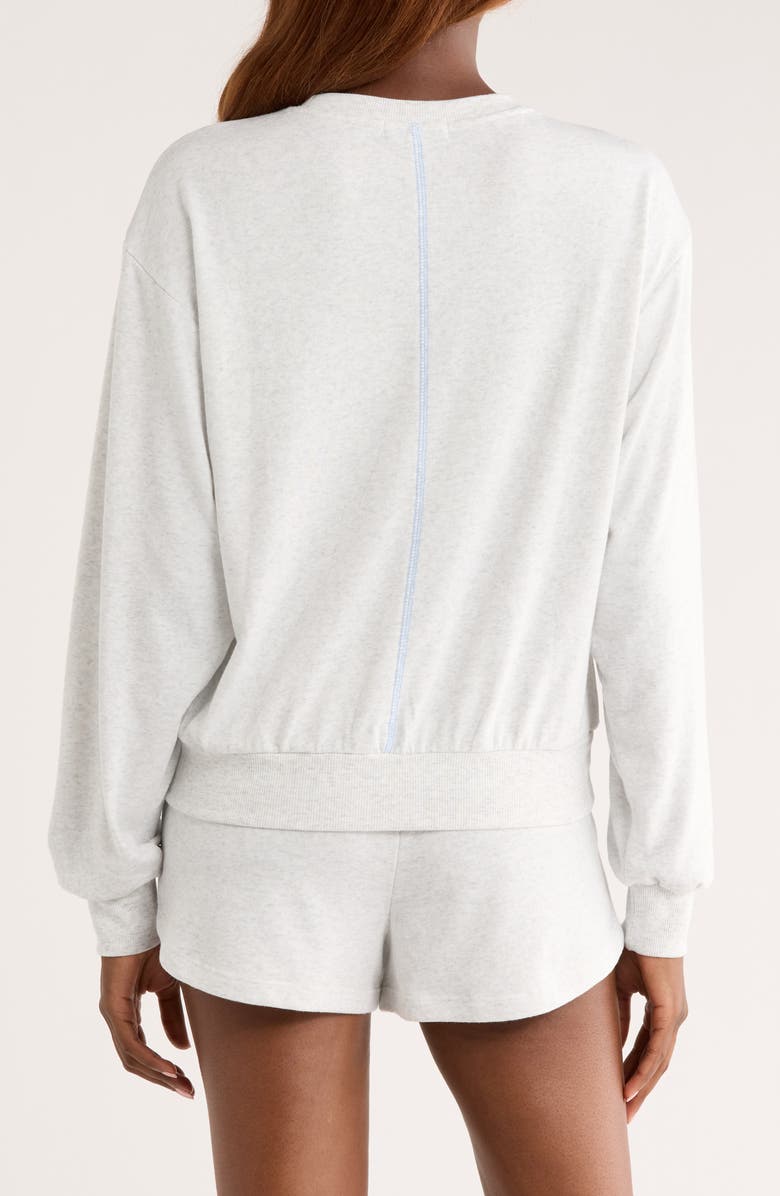 PJ Salvage Vacay Vibes Short Pajamas, Alternate, color, Heather Cloud