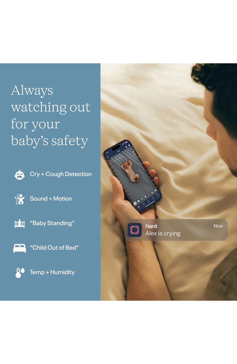 Nanit Pro Smart Baby Monitor & Wall Mount, Alternate, color, White