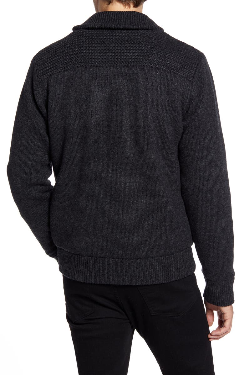 Schott NYC Wool Blend Zip Cardigan, Alternate, color, 