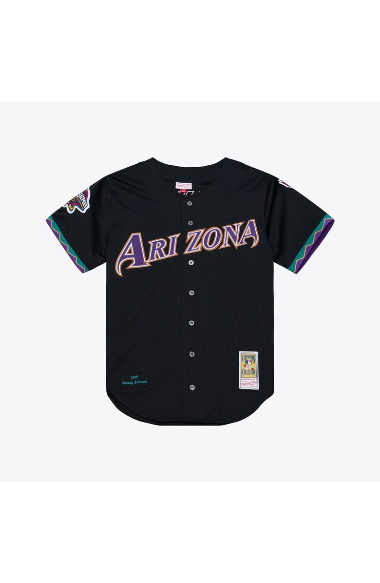 Mitchell & Ness Men's Mitchell & Ness Randy Johnson Black Arizona Diamondbacks 2001 Authentic Jersey, Main, color, 