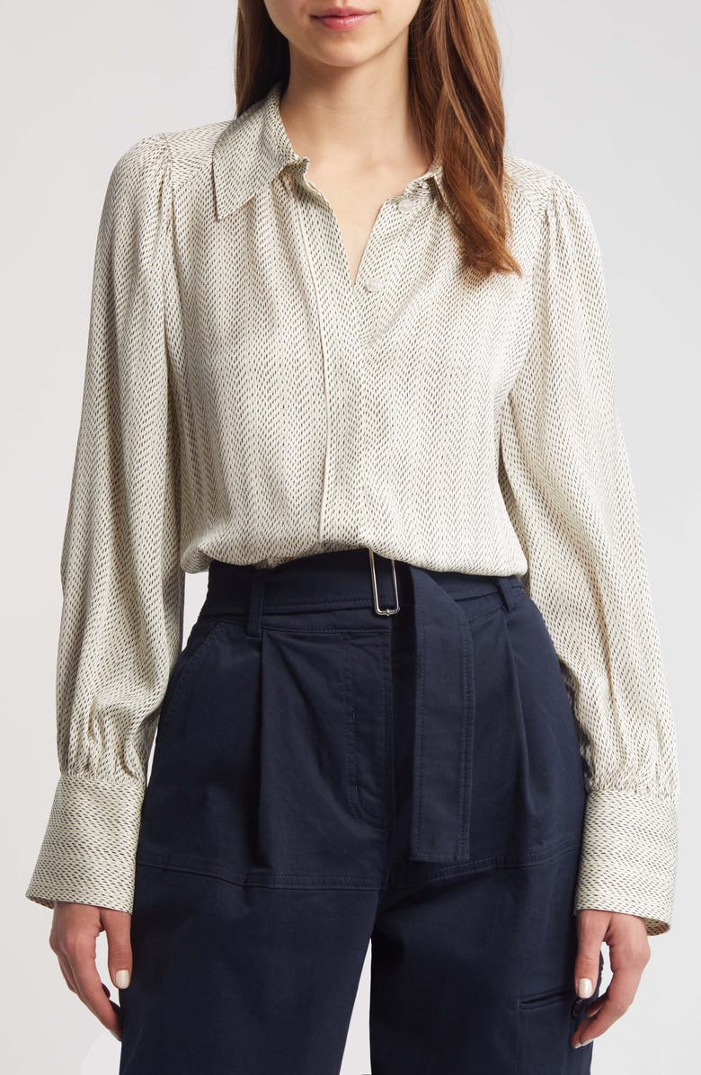 BOSS Beatana Microprint Button-Up Shirt, Main, color, 