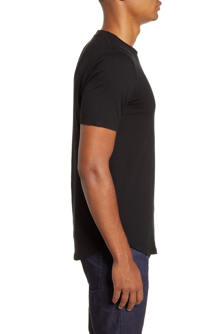 Scallop Slub Crewneck T-Shirt, Alternate, color, BLACK