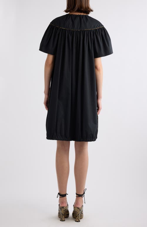 Dries Van Noten Oversize Cotton Poplin Shift Dress In Black