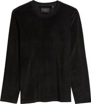 Daniel Buchler Velour Jacquard Long Sleeve Pajama Top