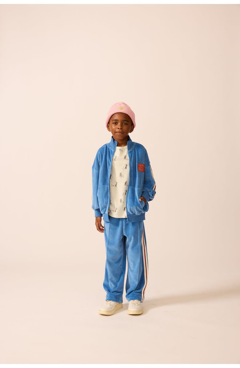 The Sunday Collective Velour Riley Track Pants, Alternate, color, Blue Note