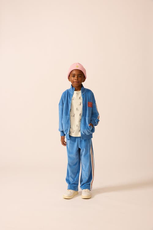 The Sunday Collective Velour Riley Track Pants In Blue