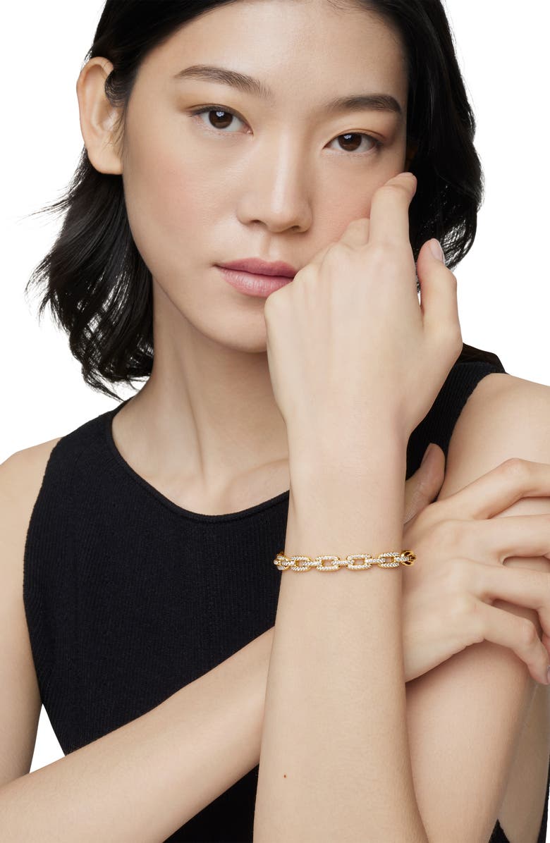 David Yurman Stax 18K Yellow Gold Chain Link Bracelet with Diamonds, Alternate, color, Yellow Gold/ Diamond