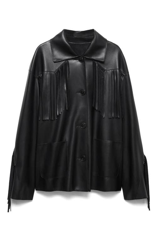 Mango Overshirt Black In Black