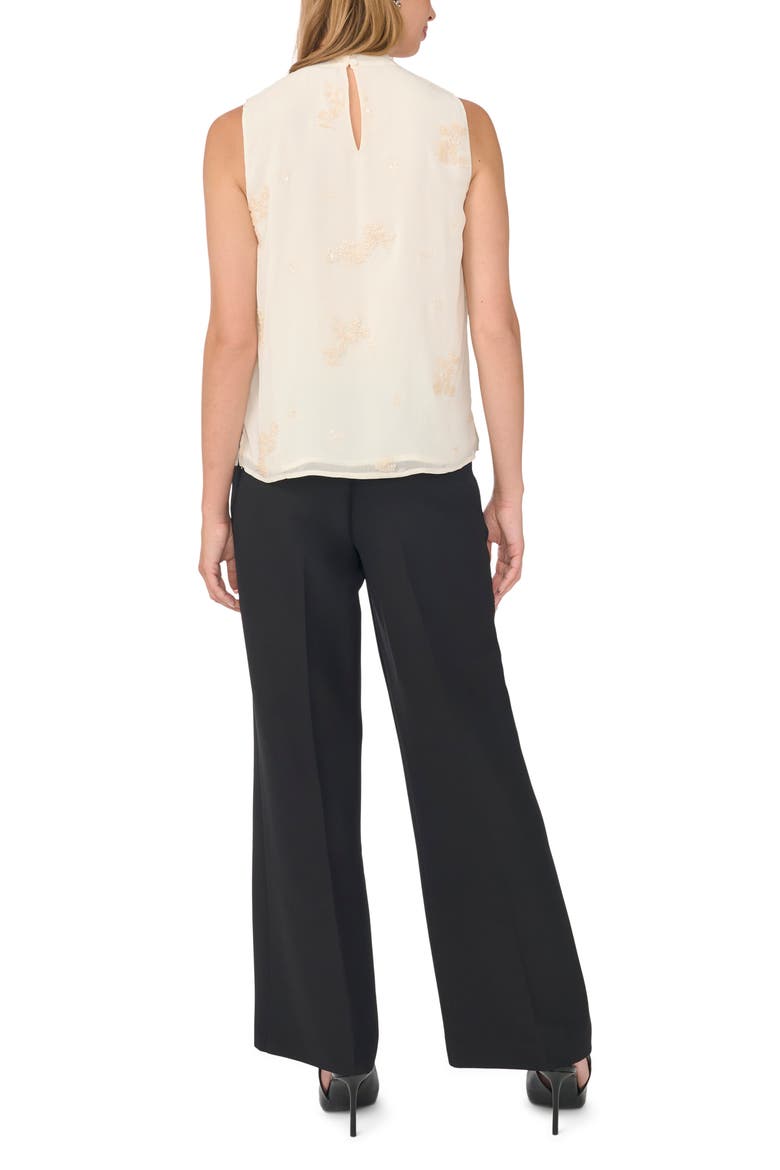 Beaded Sleeveless Mock Neck Blouse, Alternate, color, SAND DRIFT