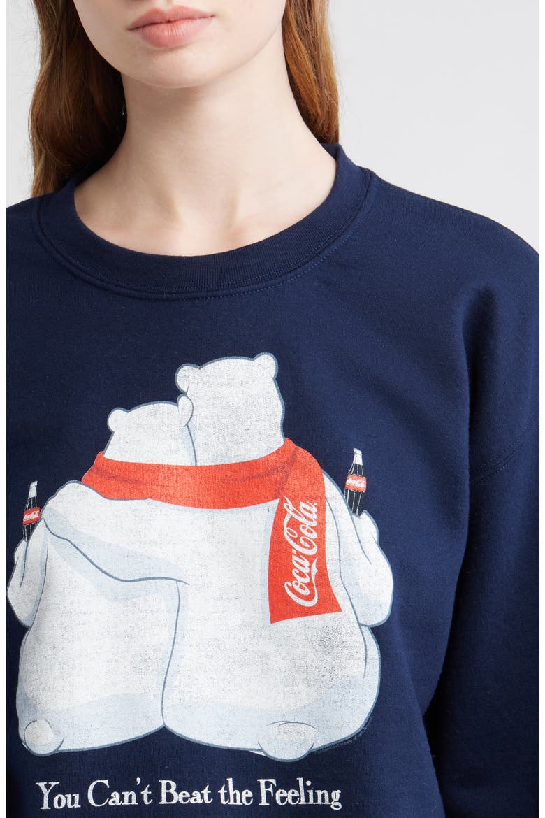 You Can't Beat the Feeling Crop Graphic Sweatshirt, Alternate, color, NAVY