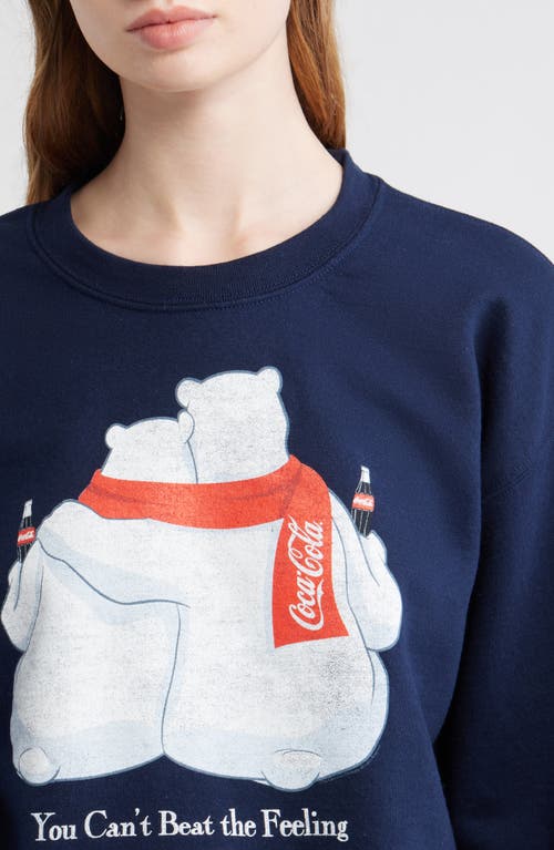 Junk Food You Can't Beat The Feeling Crop Graphic Sweatshirt In Blue