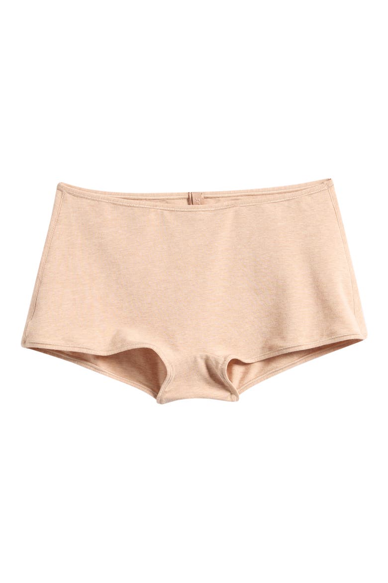 Everyday Cotton Boyshorts, Main, color, CLAY HEATHER
