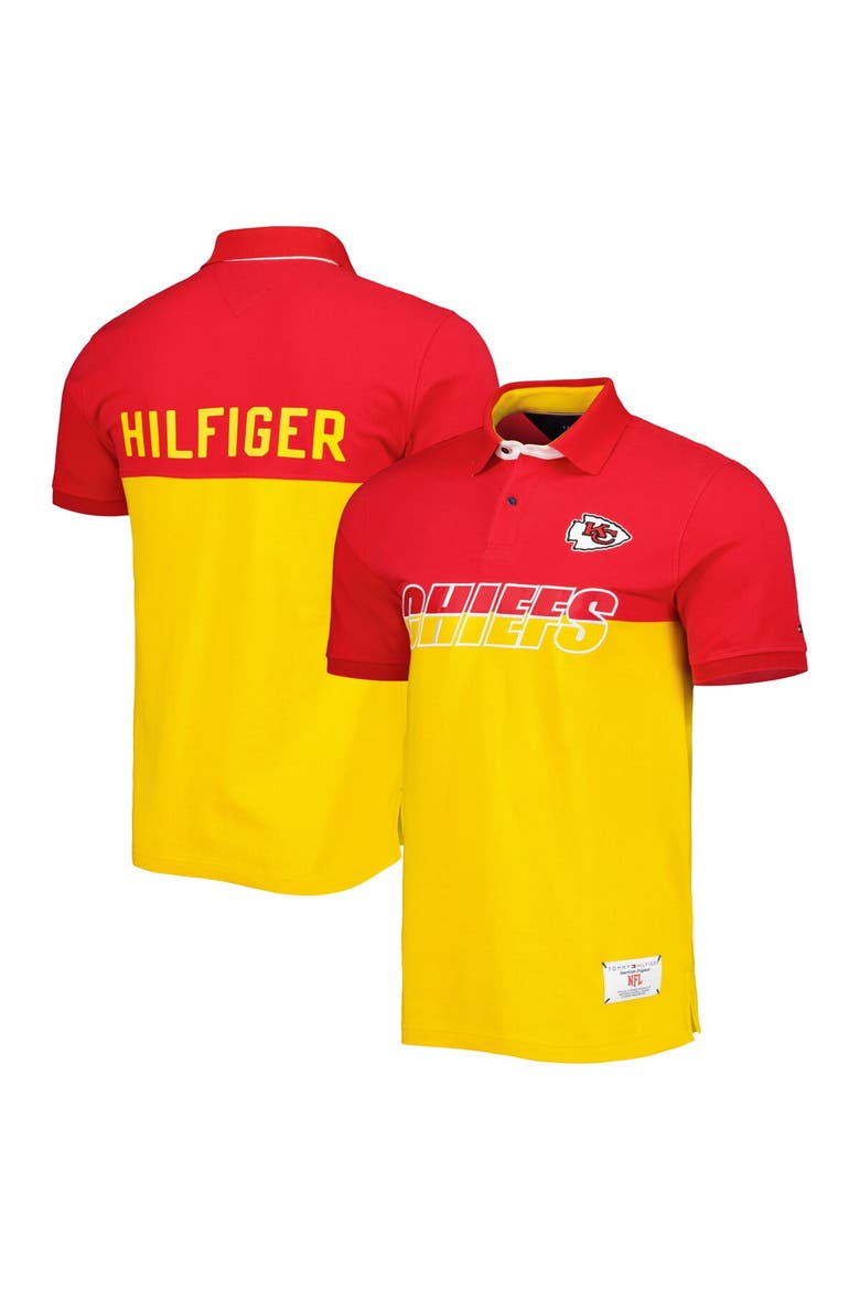 Men's Tommy Hilfiger Yellow/Red Kansas City Chiefs Color Block Polo, Alternate, color, Yellow