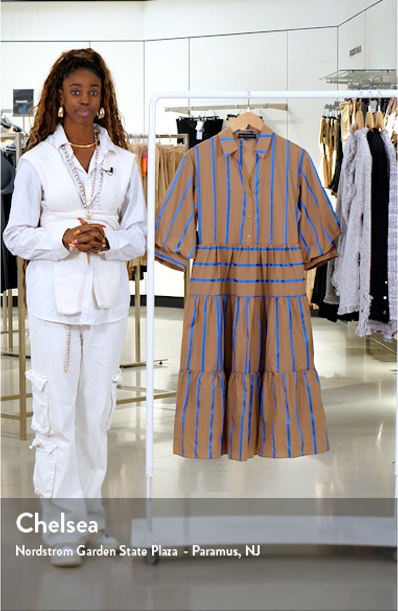 Loose Fit Stripe Tiered Midi Dress, sales video thumbnail