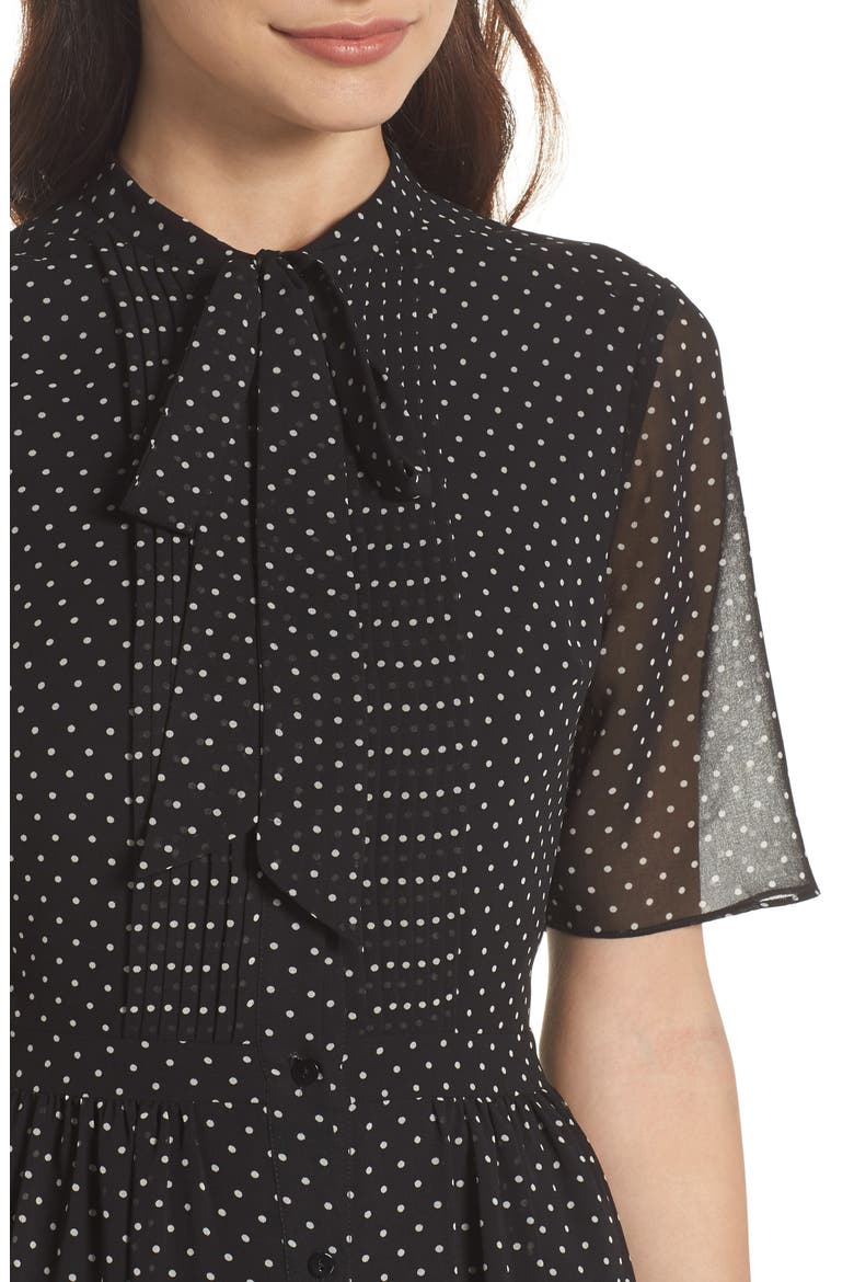 Poppy Polka Dot Chiffon Shirtdress, Alternate, color, BLACK POLKA DOT