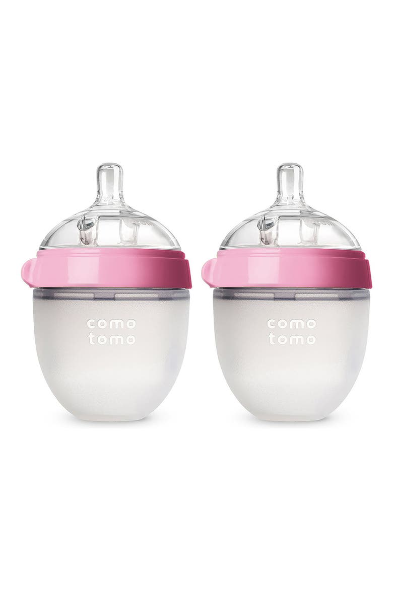 Baby Slow Flow Bottles, Main, color, PINK