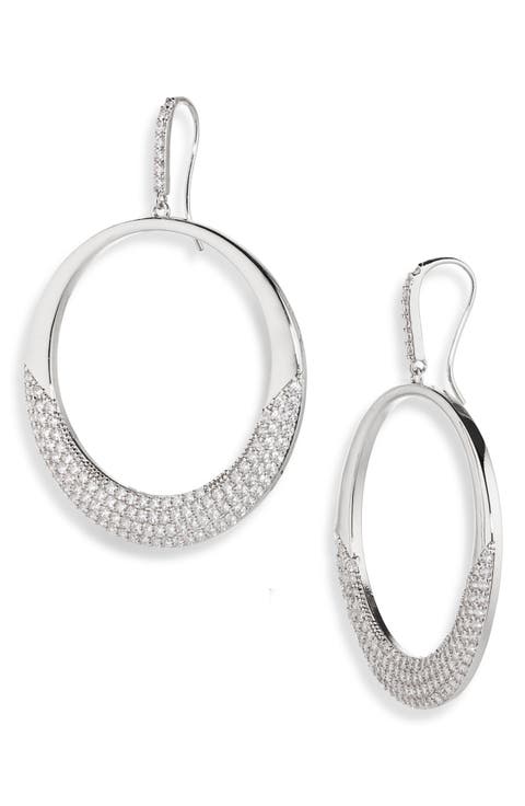 CZ Pavé Drop Earrings