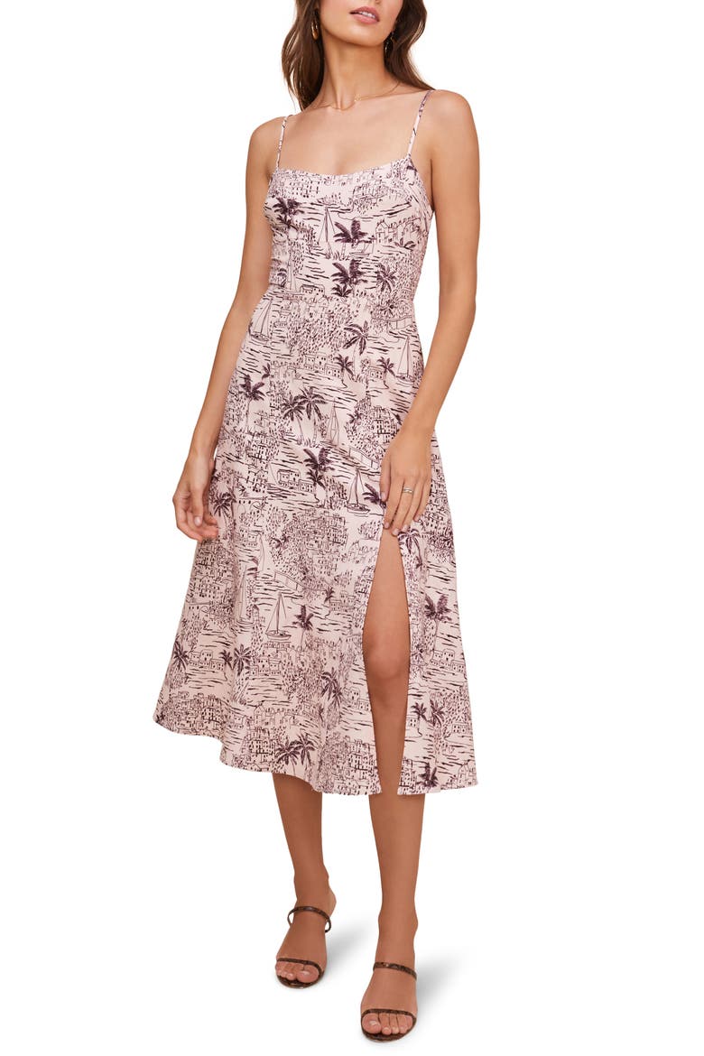 Keilani Sleeveless Midi Dress, Main, color, BLOSSOM TROPICAL PRINT