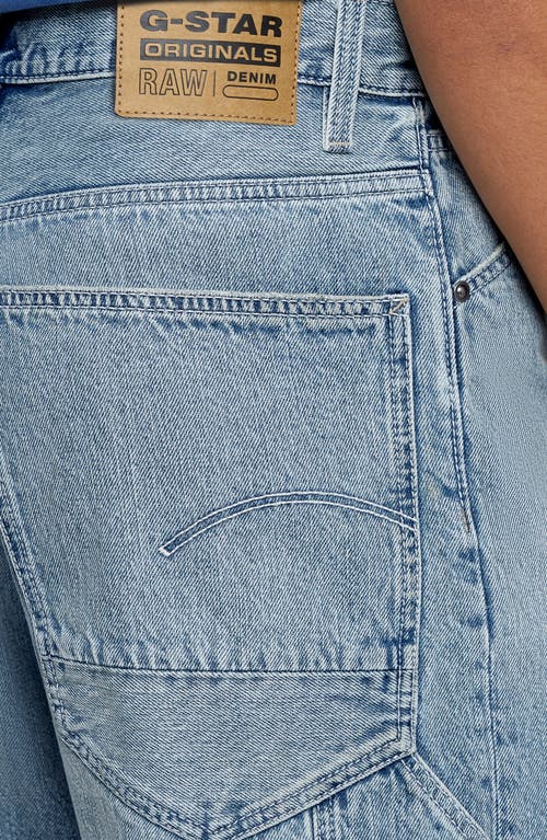 G-star Bam Ripped Denim Logger Shorts In Vintage Ripped Mine Dust