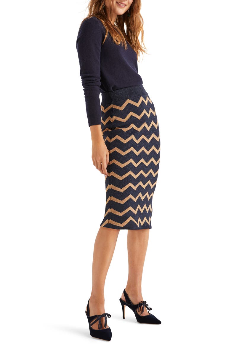 Antonia Pencil Skirt, Alternate, color, LUREX ZIG ZAG