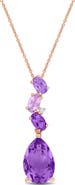Julianna B. Amethyst Diamond Cluster Pendant Necklace 10k