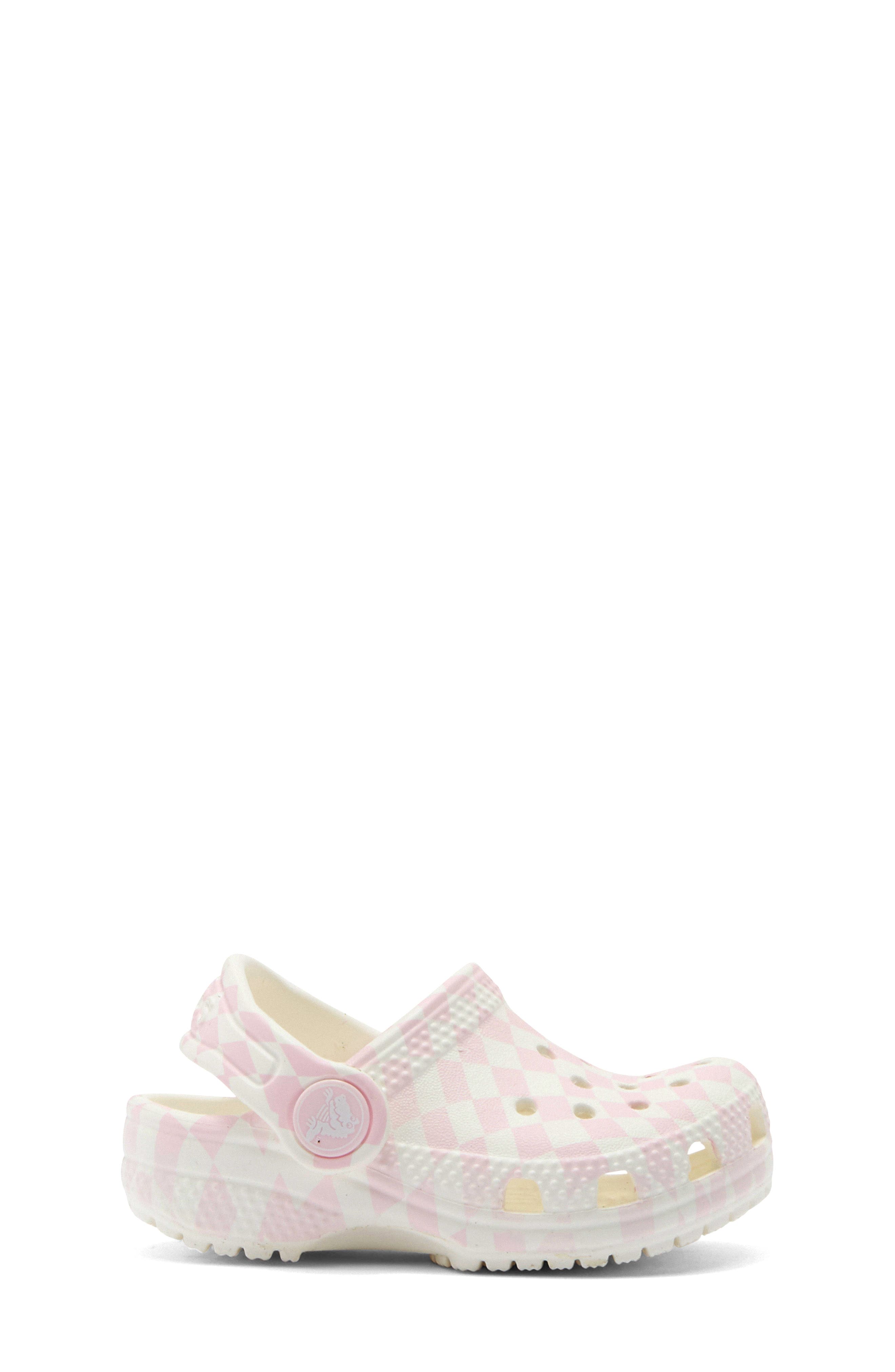 Kids' Warped Check Classic Clog, Alternate, color, PINK MILK
