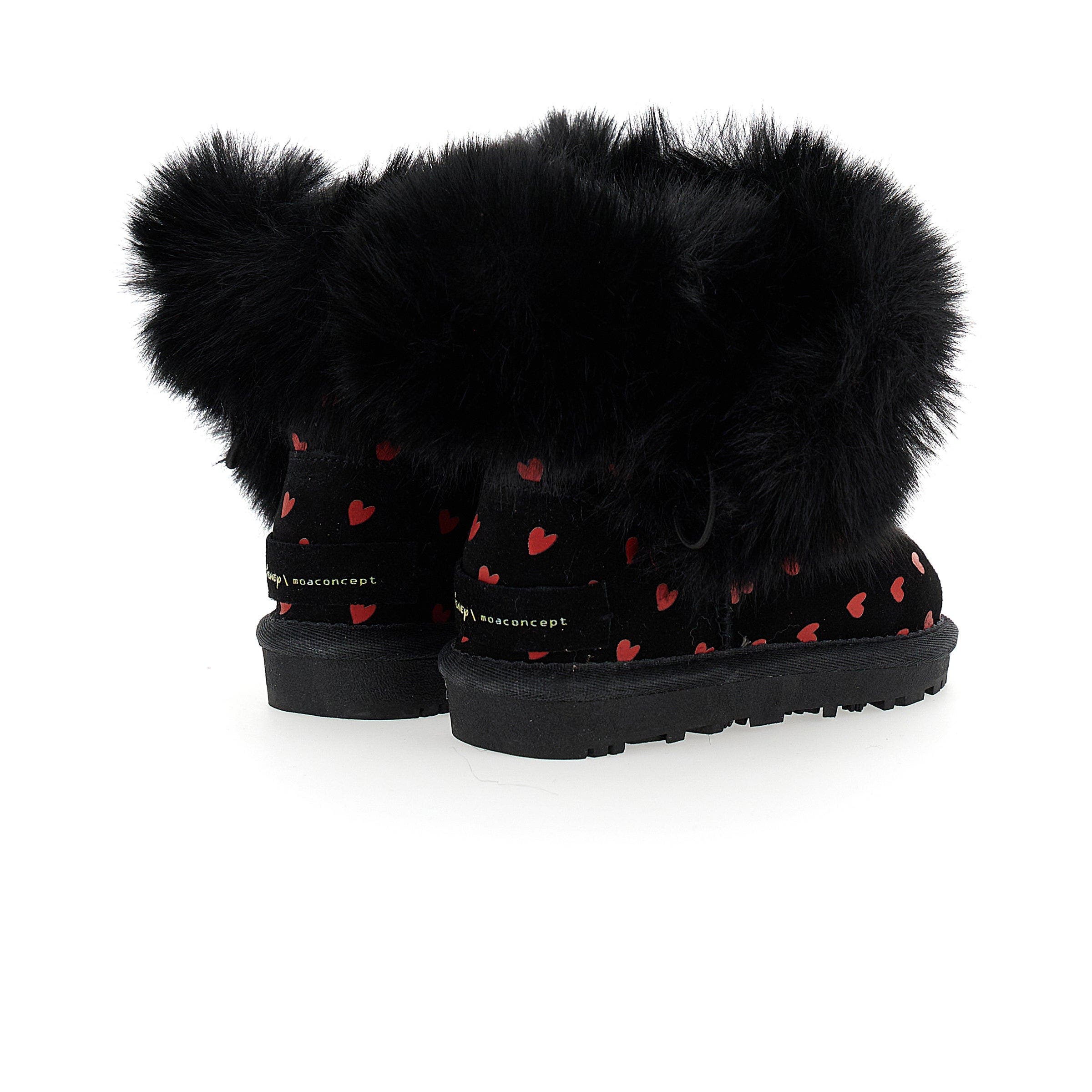 Master of Arts Heart Print Winter Boots, Alternate, color, Black