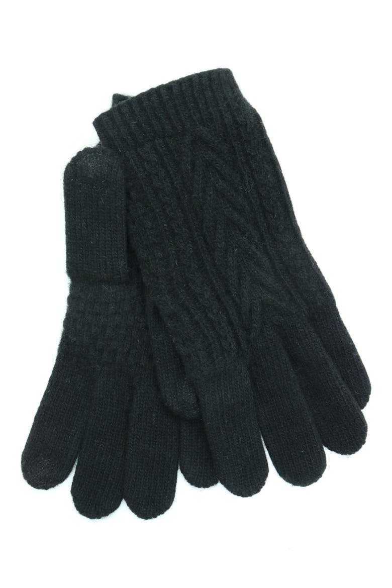 Cashmere Gloves, Main, color, BLACK