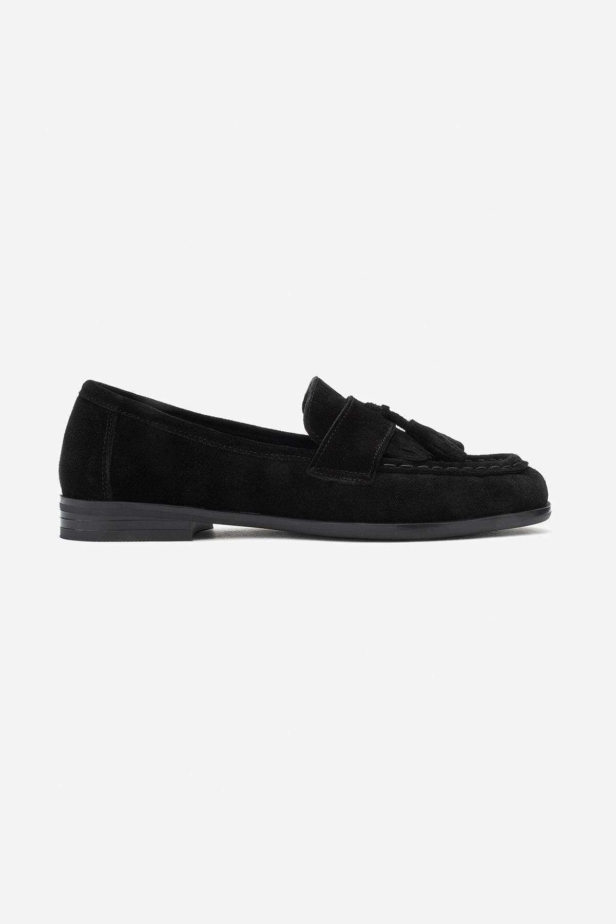 Forever & Always Shoes Lupen Leather Tassel Loafer, Alternate, color, Black Suede
