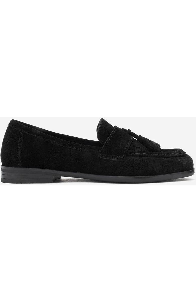 Forever & Always Shoes Lupen Leather Tassel Loafer, Alternate, color, Black Suede