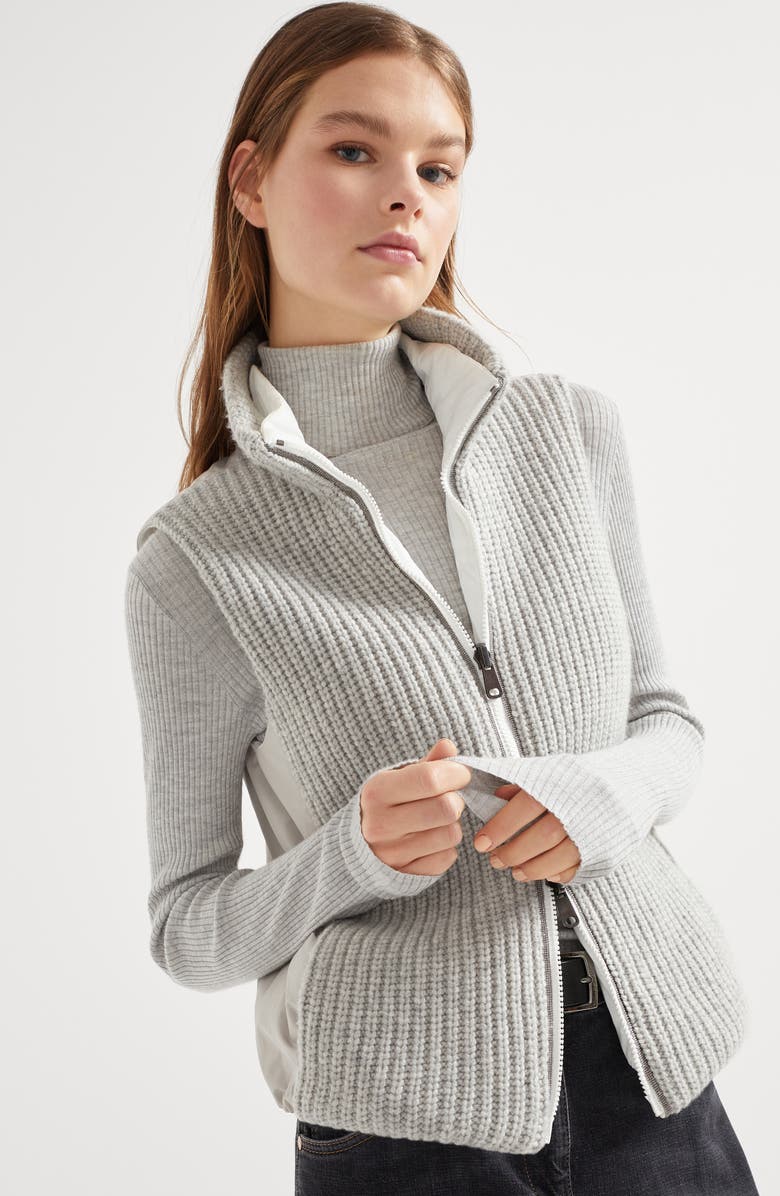 Brunello Cucinelli Cashmere down vest, Alternate, color, 