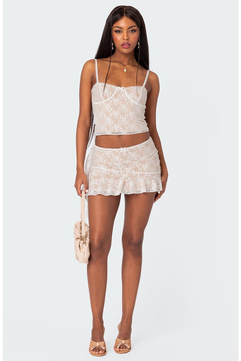 Maria Floral Lace Corset Camisole, Alternate, color, WHITE