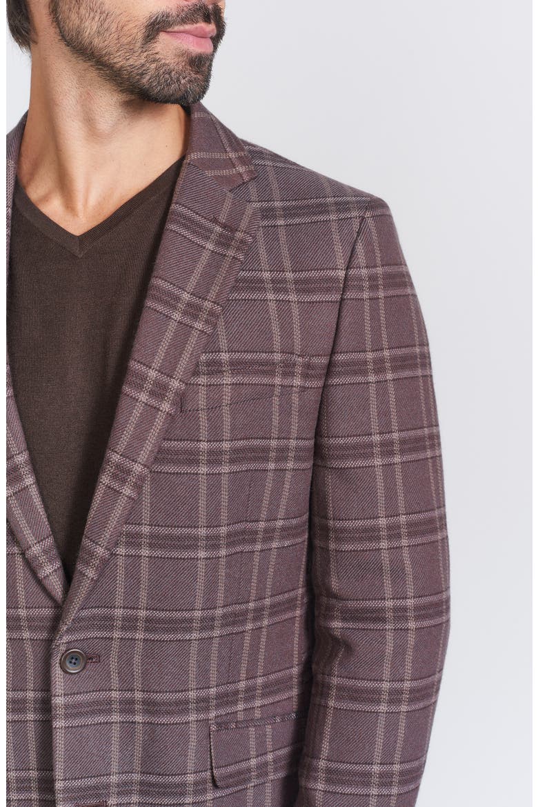 Plaid Sport Coat, Alternate, color, BROWN