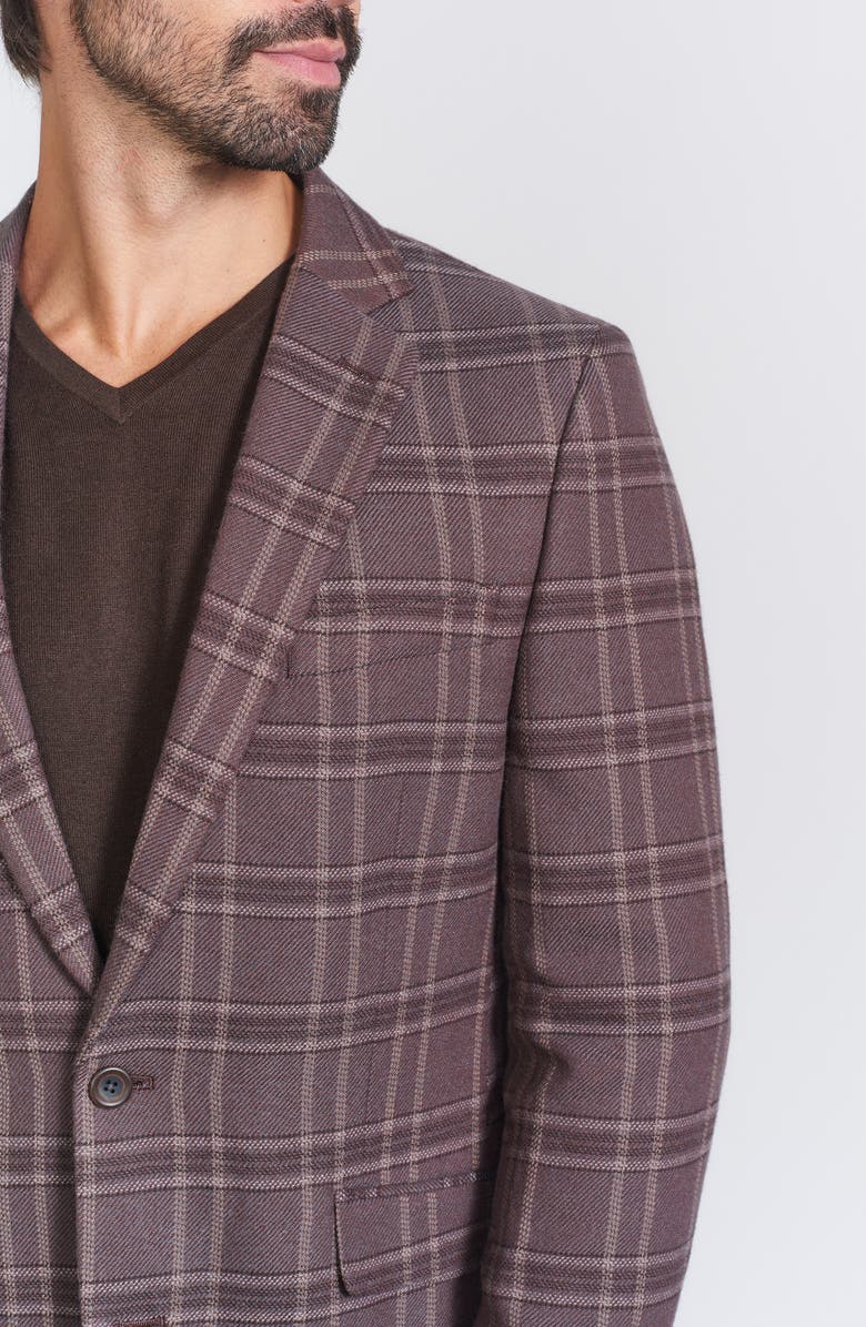 SAVILE ROW CO Plaid Sport Coat, Alternate, color, Brown